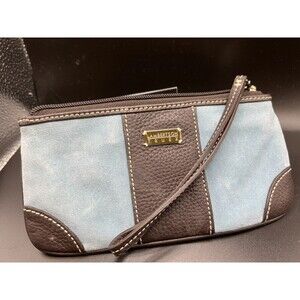 Lambertson Truex Blue Suede Wristlet